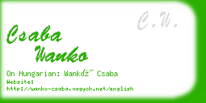 csaba wanko business card